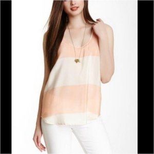 French Connection Bold Block Striped Silk Tank